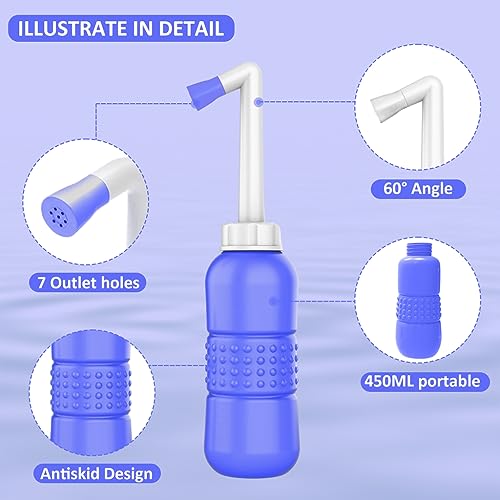 HANNEA Portable Jet Spray For Toilet, 450ML Antislip Strong Spray Portable Bidet, Travel Bidet With Longer Bottle Rod For Personal Hygiene, Postpartum Essentials, Hemmoroid Treatment, Baby Wash Green HANNEA Portable Jet Spray For Toilet, 450ML Antislip Strong Spray Portable Bidet, Travel Bidet With Longer Bottle Rod For Personal Hygiene, Postpartum Essentials, Hemmoroid Treatment, Baby Wash Green
